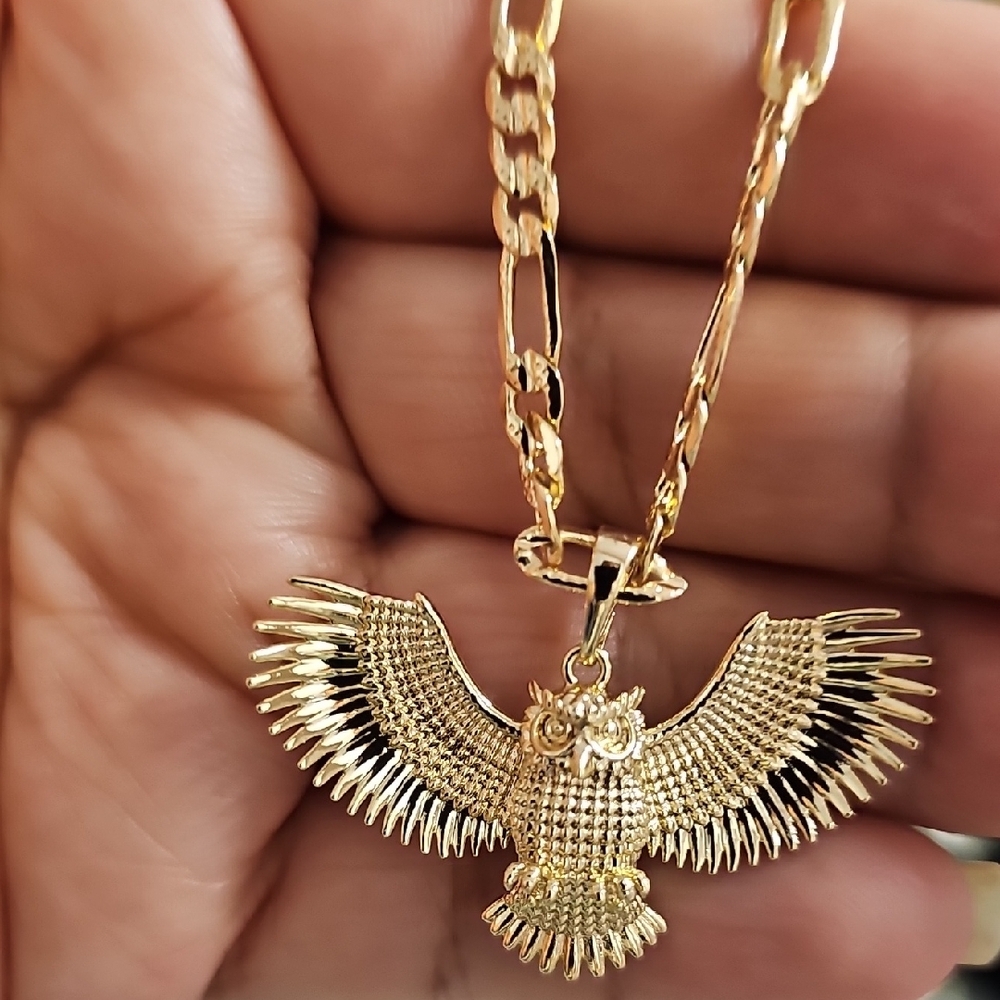 Gold Owl Pendant Necklace